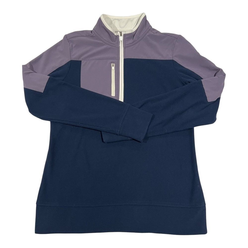Straight‎ Down Golf Women's 1/4 Zip Pullover Navy Blue/Purple Size Medium